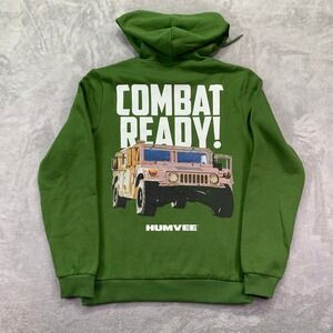 HUMVEE Combat Ready Military Green Graphic Hoodie Pullover